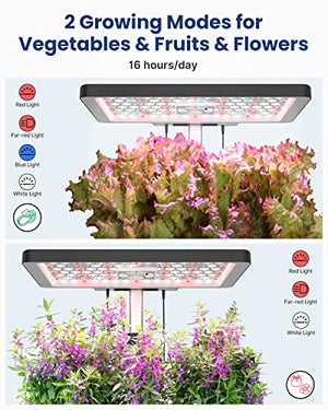 iDOO Hydroponics Growing System Kit 12Pods, Indoor Garden with LED Grow Light, Loved Gift for Green Thumbs Christmas, Built-in Fan, Auto-Timer, Adjustable Height Up to 11.3" for Home, Office
