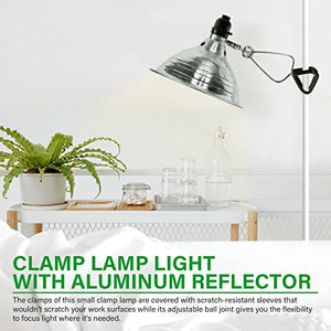 Simple Deluxe 2-Pack Clamp Lamp Light with 8.5 Inch Aluminum Reflector up to 150 Watt E26 (no Bulb Included), Silver and Black