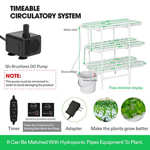 VIVOSUN Hydroponics Growing System 108 Plant Sites, 3 Layers 12 Food-Grade PVC-U Pipes Gardening System Grow Kit with Water Pump Timer, Nest Basket and Sponge for Leafy Vegetables