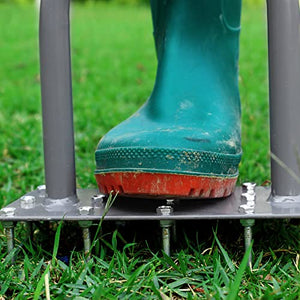 Walensee Lawn Aerator Spike Metal Manual Dethatching Soil Aerating Lawn with 15 Iron Spikes, Pre-Assembled Grass Aerator Tools for Yard, Lawn Aeration, Garden Tool, Revives Lawn Health, Patent Pending