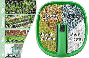Blütezeit Electric Handheld Spreader, AA Battery Powered 0.75 Gallon Seeder, Adjustable Speed & Dispersion Control Broadcast Spreader for Grass Seeds/Lawn/Garden/Salt/Ice Melt/Fertilizer/Weed