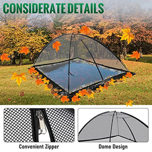 Happybuy Pond Cover Dome, 10x14 FT Garden Pond Net, 1/2 inch Mesh Dome Pond Net Covers with Zipper and Wind Rope, Black Nylon Pond Netting for Pond Pool and Garden to Keep Out Leaves