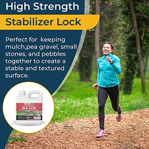 Vivlly Mulch and Bark, Stone, Gravel, Small Pebble Binder Glue! – 32 oz - 0.94ltrs - 0.25 Gallon - Fast-Dry Ready to Use Resin for Spray - Strong Landscape Maintenance - High Strength Stabilizer Lock…