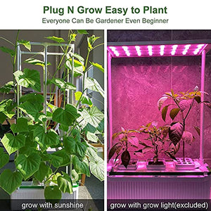 Smart Hydroponic Growing System,7L Indoor Hydroponic Garden Kit with LED Grow Light for Herb,Zucchini,Tomato,Pepper,Unique Gifts for Beginner,Wife,Husband,Dad (60" Trellis Without LED)