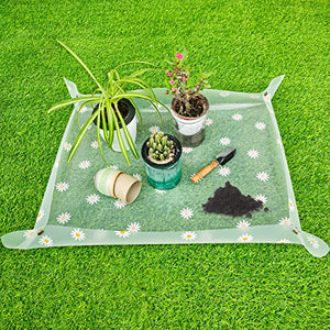 Azureblue Repotting Mat for Indoor Plants Waterproof Clear Potting Mat Foldable Plant Potting Repotting Tray Portable Gardening Tray to Control Mess for Indoor House Plants Succulents 31.5 x 23.6
