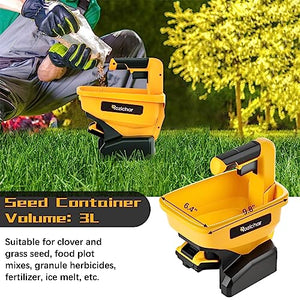 Power Spreader for Dewalt 18V & 20V Battery, Seed Spreader for Year-Round, Covers Up to 5,000 sq. ft.(Tool Only, No Battery)