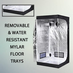 Grovege Grow Tent Indoor Grow Tent Indoor (90cm x90cm x180cm) - High Reflective Mylar - Heavy Duty Frame - All-in-1 Waterproof Floor Tray - Ideal for Hydroponics Indoor Plant Growing