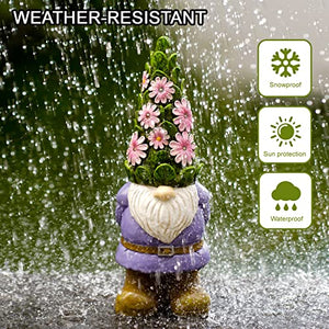 Nacome Solar Gnome Statue for Garden Decor - Dwarf Sculpture for Home Decorations Indoor/Outdoor Patio Lawn Ornament, Balcony/Yard Decor,Garden Gifts for Mom/Grandma/Women