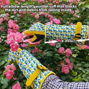 MSUPSAV Genuine Leather Garden Gloves&Gardening Gloves,Thorn Proof&Puncture Resistance Yard Work Gloves,Touchscreen Long Garden Gloves for Digging Planting Weeding,Gardening Gifts (Medium,Tuilp)