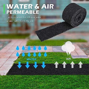 140" x 5.5" Rubber Mulch Border for Landscaping-Black Permanent Garden Mulch Barrier - Recycled Rubber Mulch Mat Roll for Plants, Vegetables, and Flowers