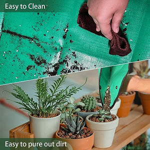 ZAFFIRO Large Potting Mat Plant Tray Repotting Mat 39.4 * 39.4 Inch,Garden Mat with Green Plant Lables and Hole Mesh Pads Outdoor Patio Indoor