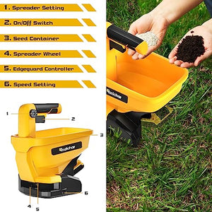 Power Spreader for Dewalt 18V & 20V Battery, Seed Spreader for Year-Round, Covers Up to 5,000 sq. ft.(Tool Only, No Battery)