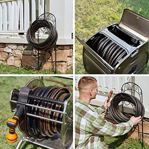 Giraffe Tools Garden Hose 25ft x 5/8", Water Hose Heavy Duty, Flexible, Lightweight Hybrid Hose with Swivel Grip Handle, Male to Female Fittings
