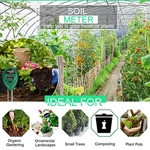 HSLGOVE Soil Moisture Meter, Meter for House Plants, 3-in-1 Ph/Lihgt/Plant Water Indoor Plants & Outdoor Gardening, Farming Care (No-Battery-Needed)