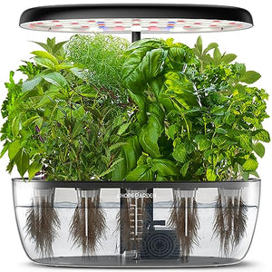 Indoor Garden Hydroponics Growing System: 12 Pods Plant Germination Kit Herb Garden Kit Growth Lamp Countertop with LED Grow Light Hydrophonic Planter Grower Harvest Vegetable Lettuce