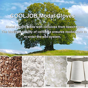 COOLJOB 2 Pairs Breathable Gardening Gloves for Women Small, Stretch Soft Modal Base with Non-slip Rubber Coating, Palm Dipped Grip Work Gloves for Gardener Worker in Lawn Yard Factory Garden