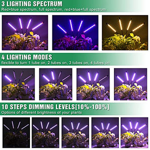 Lxyoug LED Grow Lights for Indoor Plants Full Spectrum with 15-60 inches Adjustable Tripod Stand, Red Blue White Floor Grow Lamp with 4/8/12H Timer with Remote Control