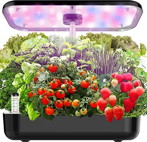 Hydroponics Growing System, EZORKAS 12 Pods Indoor Herb Garden Starter Kit with LED Grow Light, Smart Germination Kit Garden Planter for Family Home Kitchen with Cycle Timing Function
