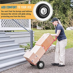 10-Inch Replacement Tire and Wheel 4.10/3.50-4" - 10” Utility Tires for Cart, Dolly, Hand Truck, Generator, Lawnmower, Garden Wagon with 5/8” Axle Bore Hole - Double Sealed Bearings (2 pack)