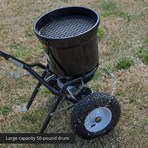 Titan Attachments Broadcast Spreader 50 lb. Drum 3 Positions Fertilizer Yard