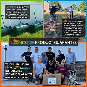 Landzie Spreader with Upgraded Side Clasps, Peat Moss Spreader, Metal Mesh Basket, Comfort Grip Handles, and Compost Spreader for Lawn and Garden