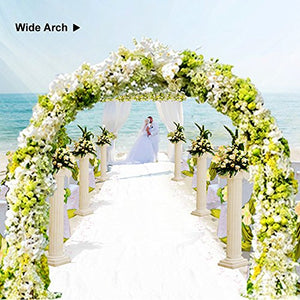 Metal Pergola Arbor,7.5 Feet Wide x 6.4 Feet High or 4.6 Feet Wide x7.9 Feet High,Assemble Freely 2 Sizes,for Various Climbing Plant Wedding Garden Arch Bridal Party Decoration Wide Arbor