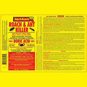 Zap-A-Roach 2 Pk, Boric Acid Roach & Ant Killer NET Wt. 1 Lb. (454 GMS) Each