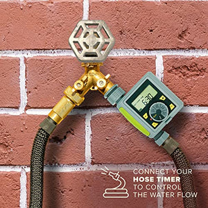 INNAV8 Garden Hose Splitter 2 Way Heavy Duty - SOLID BRASS Hose Splitter Features Easy to Open Valves - Garden Hose Y Splitter for Outdoor Faucet - Hose Bib Water Hose Splitter 2 Way Heavy Duty