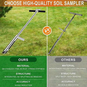 LAKAGO HOMIER 40"(1 Meter) Soil Sampler Probe 304 Stainless Steel with Ejector and Foot Pedal