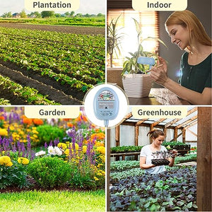 【Upgraded 】 4-in-1 Soil Moisture Meter, Soil Ph Meter, Soil Tester for Moisture, Light,Nutrients, pH,Soil Ph Test Kit, Great for Garden, Lawn, Farm, Indoor & Outdoor Use ，No Battery Required（Blue)