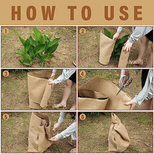 15.7in x 19.7ft Natural Burlap Tree Wrap Rolls- Burlap Fabric Tree Trunk Protector- Burlap Plants Wrap Bandage with Ropes- Frost & Freeze Protection Cloth for Outdoor Trees, Shrubs, Plants in Winter