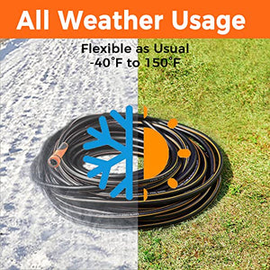 Giraffe Tools Garden Hose 25ft x 5/8", Water Hose Heavy Duty, Flexible, Lightweight Hybrid Hose with Swivel Grip Handle, Male to Female Fittings