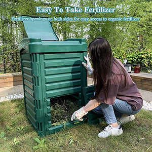DACUN Garden Compost Bin, Outdoor Trash Can, Yard Waste Bins, Easy Assembling, 88Gallon (336L) Large Capacity, Compost Bucket,Green (Color : Green)