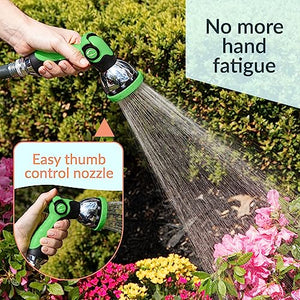 ALMA Garden Hose Nozzle Sprayer with THUMB CONTROL ON OFF VALVE - 10 Spray Pattern Perfect Garden Water Hose Sprayer Nozzle for Outdoor - Hose Head Attachment Gun Handle Nozzles