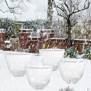 Svepndic 4 Pack Winter Plant Covers Freeze Protection,39X39 Reusable Plant Protector Bag with Drawstring,Winter Plants Jacket Warm Shrubs Cover Blanket Frost Protection for Outdoor Garden Plants