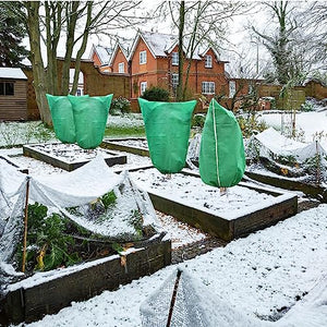 GonLei 2 Packs Plant Covers Freeze Protection 47.7" X 71.7" Large Frost Blankets for Plants Frost Cloth Plant Freeze Protection Tree Covers Freeze Protection Covers Bags with Zipper Drawstring