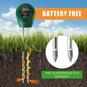 Soil Moisture Tester,3-in-1 Soil Hygrometer Sensor, Plant Water Meter,PH Soil Moisture Meter is Suitable for Garden,Indoor,and Outdoor Lawn Care(No Battery Needed)