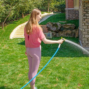 Fevone Garden Hose 100 ft, Drinking Water Safe, Flexible and Lightweight - Kink Free, Easy to Coil, 3/4" Solid Aluminum Fittings - No Leak, 5/8" ID., Heavy Duty Water Hose