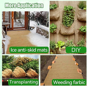 ANPHSIN 30ftx40in Natrual Burlap Plant Covers Freeze Protection, Winter Frost Plant Blankets, Frost Cloth for Outdoor Bushes Trees Potted Plants Cold Weather
