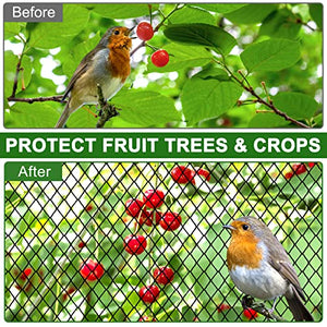 Bird Netting - 50’ x 50’ Poultry Netting with 2.4” Square Mesh for Chicken Coop, Bird Netting for Garden Protection, Heavy Duty Nylon Garden Mesh Netting for Fruit Tree Against Aviary, Deer, Squirrel