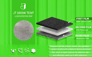 Grow Tent 24"x24"x48" JT Jupetory Mylar Hydroponic Grow Tent with Observation Window, Removable Floor Tray, Inside Tool Bag, Reflective Repairing Tape for Indoor Plant Growing Dark Room 2'x2'