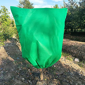 HHTHH 3 pcs Green Frost Plant Cover 63"x39" Freeze Protection Bag for Shrub Fruit Trees Rose Bush in Winter (Material 60g/m²)