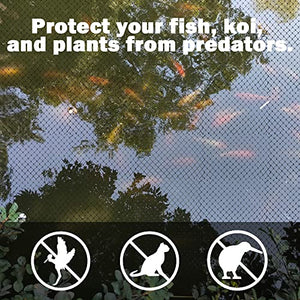 POYEE Pond Netting for Leaves - 15x20 Ft, Pool Leaf Cover Net with Small Fine Mesh - Protecting Koi Fish from Birds, Cats - Stakes Included.