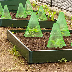 UCandy Pack 25 Garden Cloches for Plants,Reusable Plant Bell Cover,Protects Plants from Birds, Frost,Snails Etc,7.7" D x 8.7" H, Green (green-25 Pack)