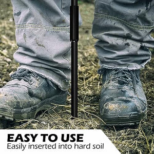 Sfcddtlg 64 Inch Metal Ground Soil Probe Rod - Adjustable Soil Sample Probe - T-Handle Septic Tank Locator for Tile Probing, Soil Compaction, Locating Underground Pipes, Landscaping, Gardening