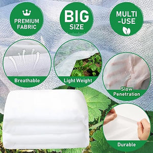 YNERHAI 10 ft x 50 ft Plant Covers Freeze Protection, Garden Frost Cloth Plant Covers for Winter Protection, Floating Row Cover Frost Blankets for Outdoor Plants (1.05 Oz/yd²)