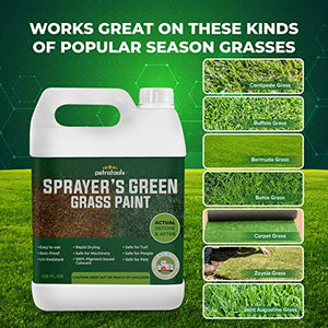 PetraTools Sprayer’s Green Grass Paint (1 Gal) and 4 Gallon Battery Powered Backpack Sprayer