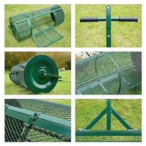KENDIYAS Lawn & Garden Spreaders - 44 Inch Compost Spreader with Improved T Shape Handle - Spreader for Top Dressing Compost, Fertilizer, Mulch and Soil-Strong and Lightweight Material for Basket