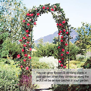 Metal Pergola Arbor,7.5 Feet Wide x 6.4 Feet High or 4.6 Feet Wide x7.9 Feet High,Assemble Freely 2 Sizes,for Various Climbing Plant Wedding Garden Arch Bridal Party Decoration Wide Arbor