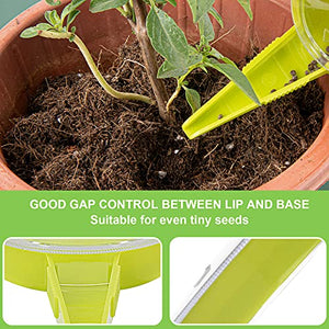 Gostur Sowing Seed Dispenser Hand Tool, 6 Pack Handheld Garden Seeder Sower Planter with 5 Dial Settings, Ideal for Small Seeds of Flowers, Vegetables, Outdoor/Indoor（ Light Green）